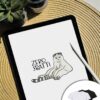 Grafica Zero sbatti: un gatto seduto e svogliato con la scritta "zero sbatti".