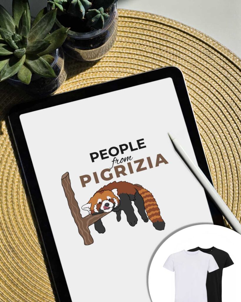 Graphics People from Pigrizia: A Red Panda Relaxing on a Log