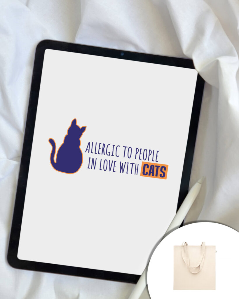 Grafica Allergic to people in love with cats - sagoma gatto