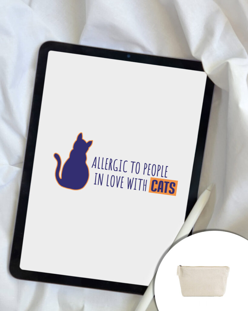 Grafica Allergic to people in love with cats - sagoma gatto