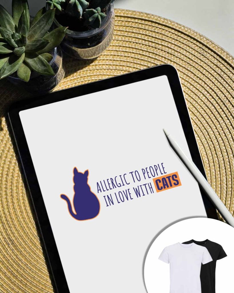 Grafica Allergic to people in love with cats