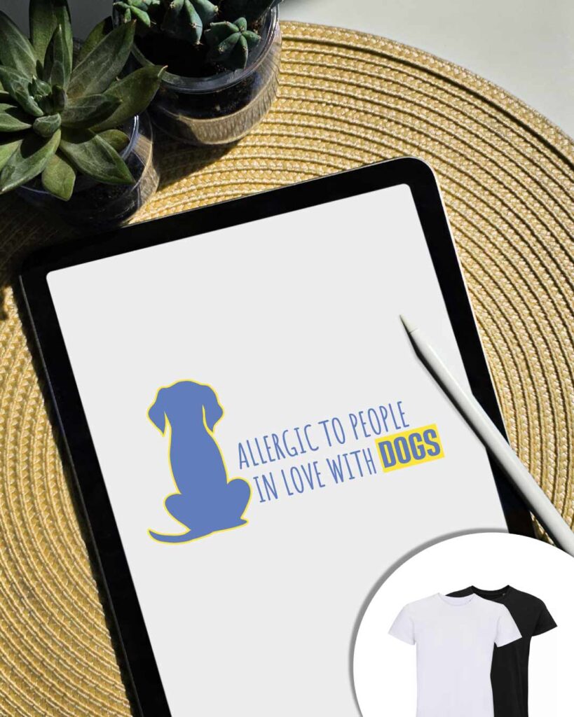 Grafica Allergic to people in love with dogs