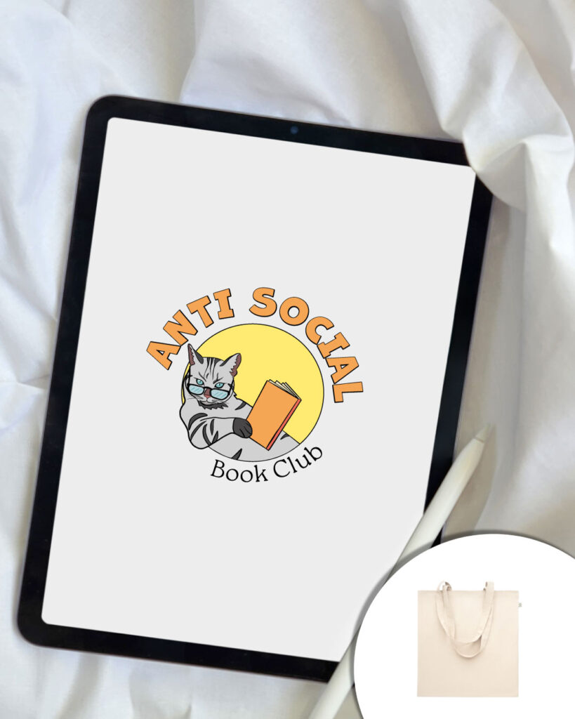 Grafica Antisocial-book-club - gatto che legge