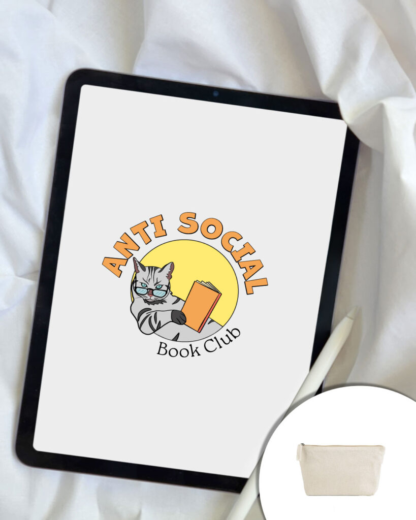 Grafica Antisocial book club - gatto che legge