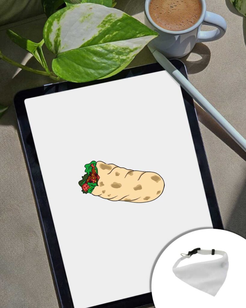 Grafica bandana Corgito - disegno burrito