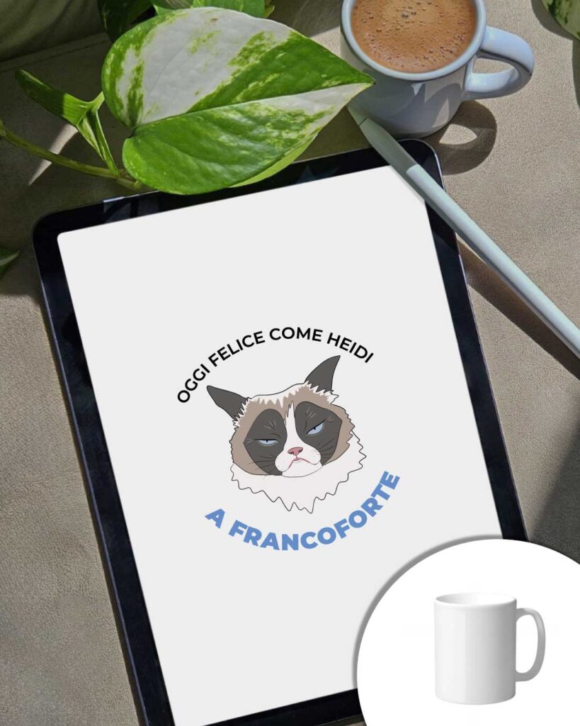 Grafica Felice come Heidi - Grumpy Cat arrabbiato