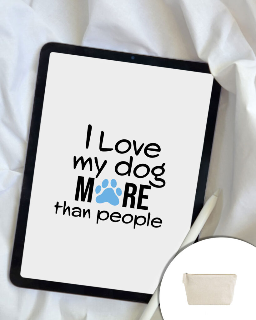 Grafica I love my dog more than people - gradica scritta con zampa cane