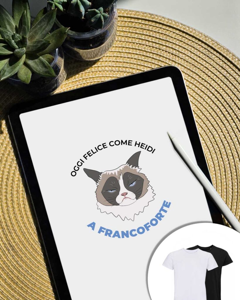 Grafica Felice come Heidi: un gatto arrabbiato