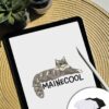 Grafica Mainecool - grafica gatto maine coon con occhiali da sole