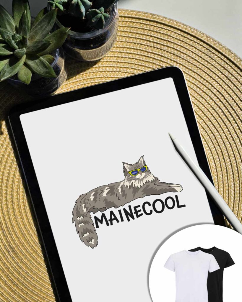 Grafica Mainecool - grafica gatto maine coon con occhiali da sole