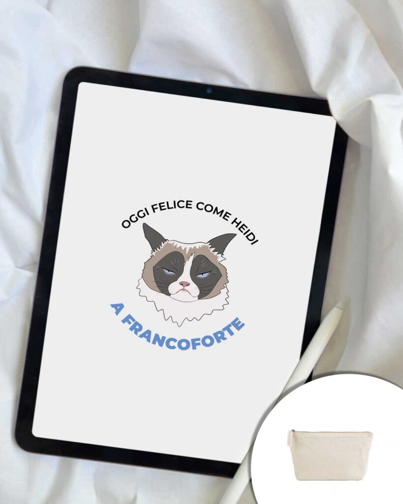 Grafica Felice come Heidi: un gatto arrabbiato