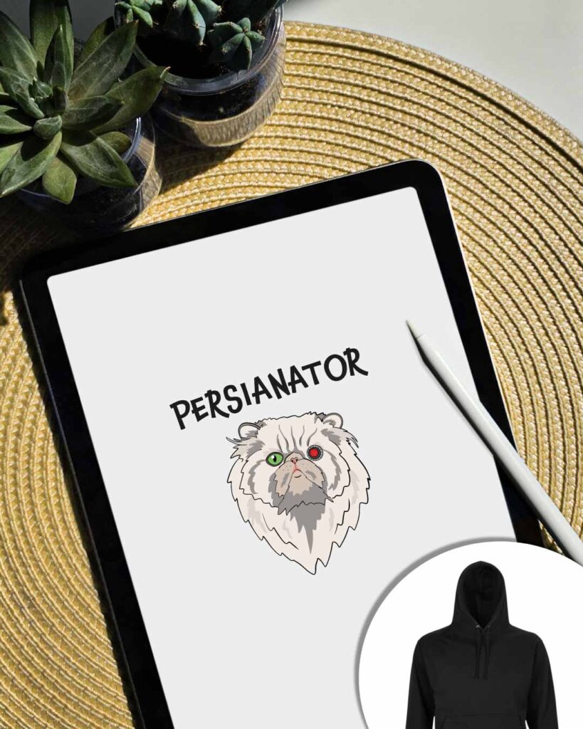 Grafica Persianator con gatto con occhio bionico