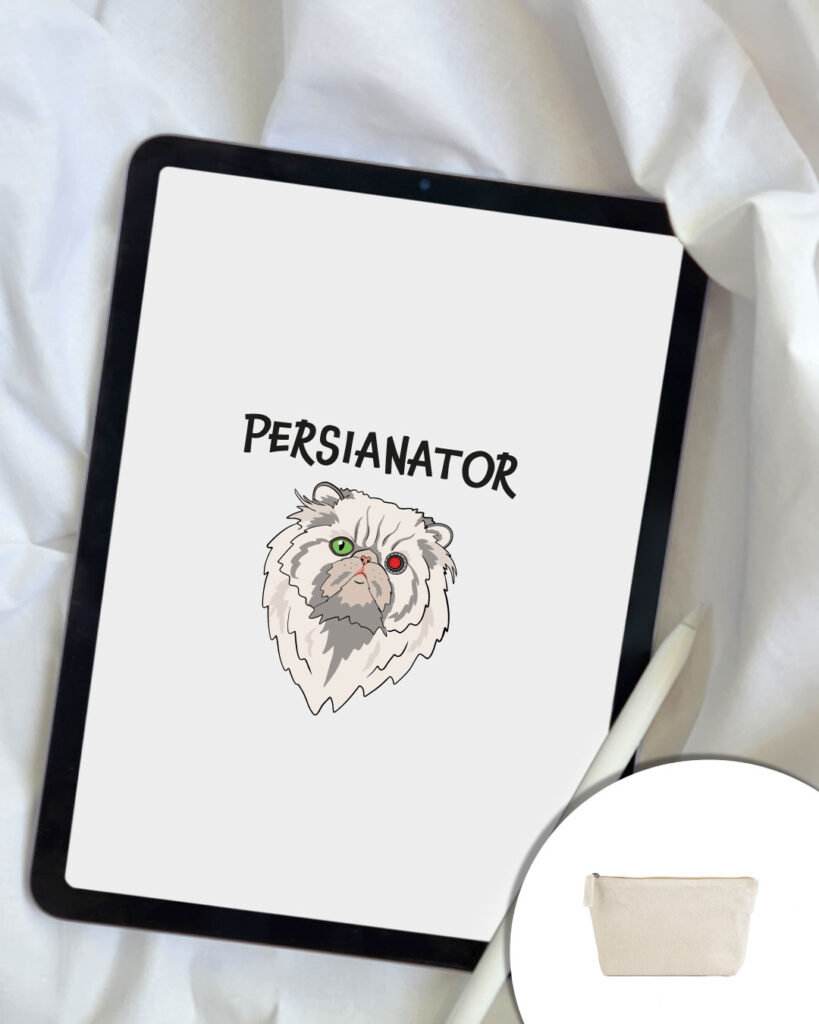 Grafica persianator - gatto persiano con occhio bionico