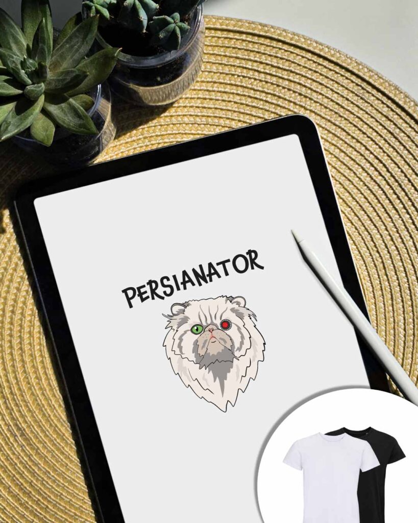 Grafica persianator - gatto persiano con occhio bionico