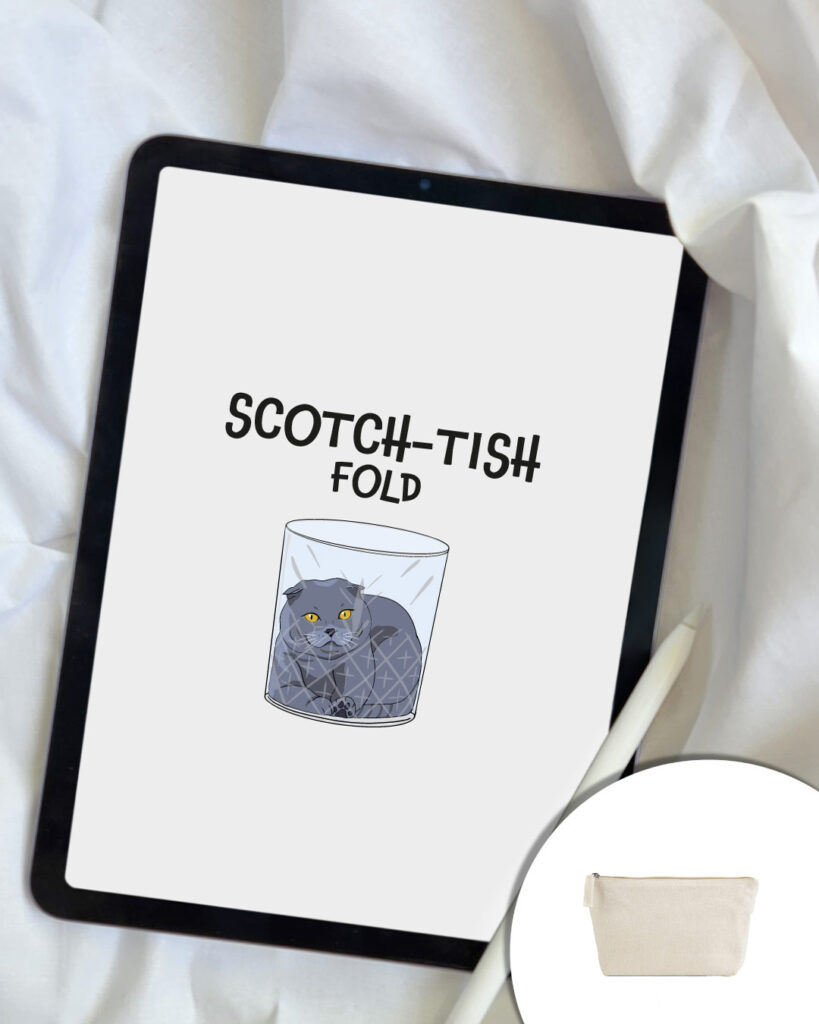 Grafica Scotchtish-fold - gatto Scottish Fold dentro bicchiere da Scotch