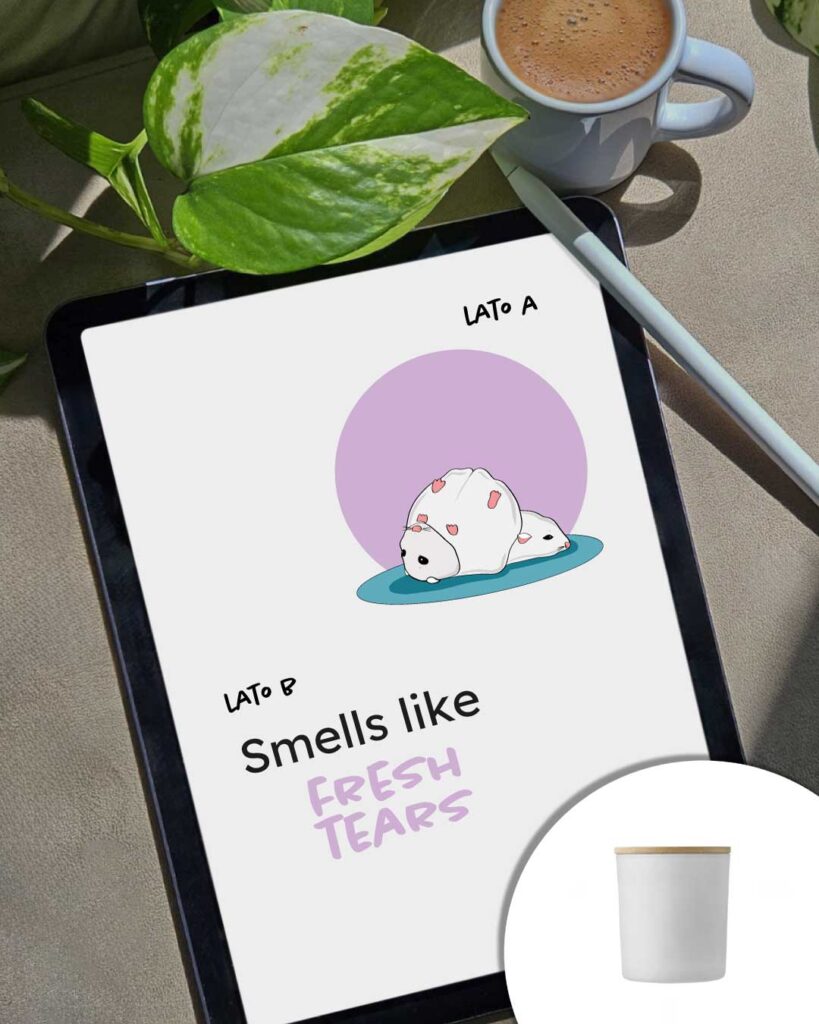 Grafica Smells like fresh tears - grafica con due criceti appoggiati uno sull'altro