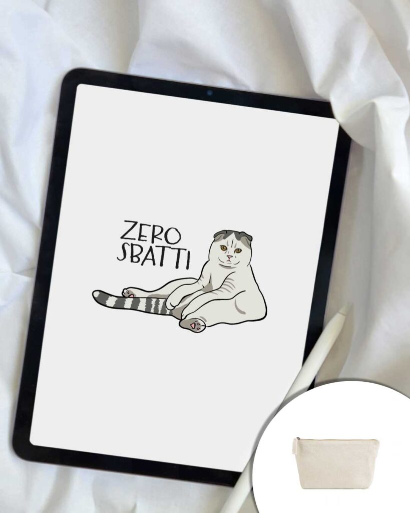 Grafica zero sbatti - gatto seduto relax