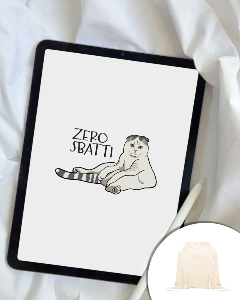 Grafica zero sbatti - gatto seduto relax