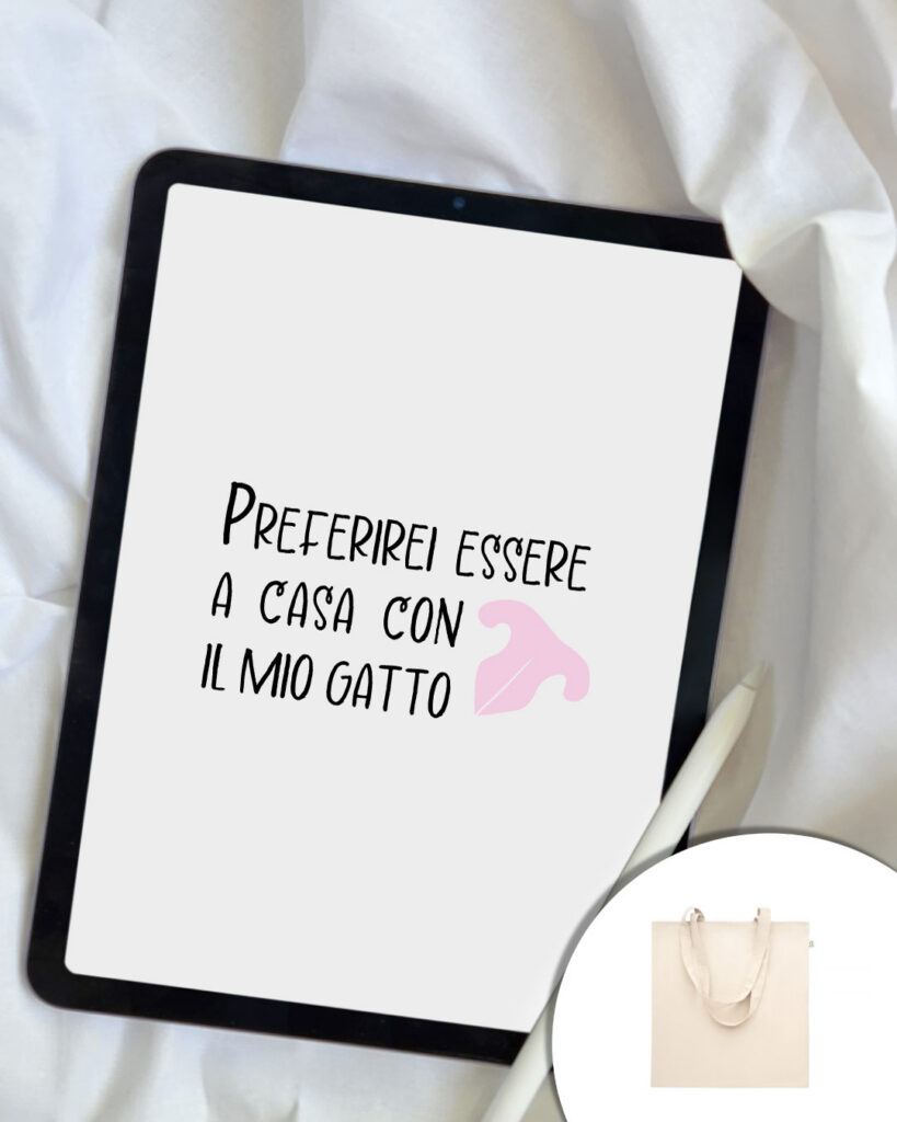shopper preferirei essere a casa con il mio gatto