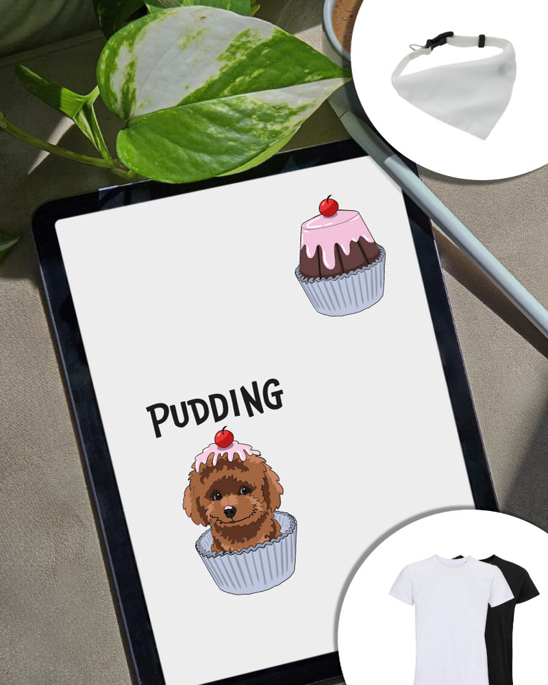 Combo Pudding t-shirt e bandana cane