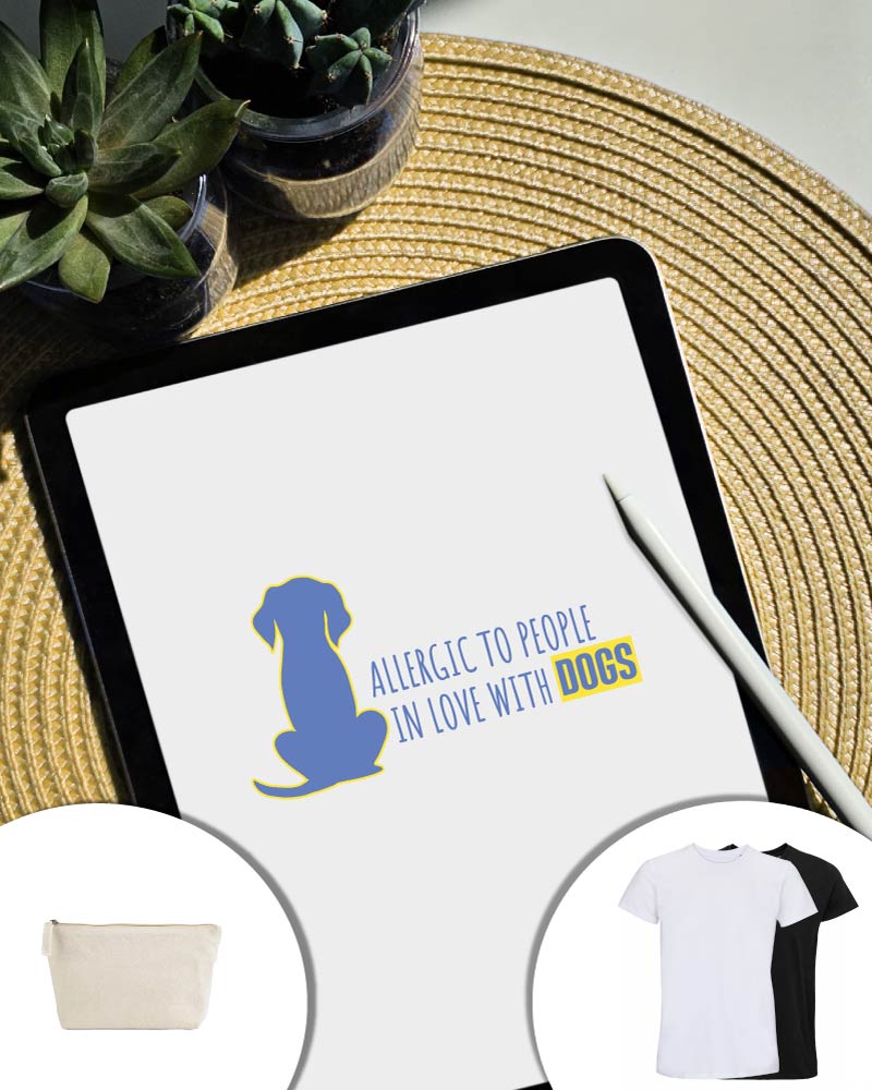 T-shirt e pochette Mood Cuoricini dog