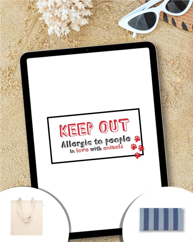 Beach towel and shopper keep out